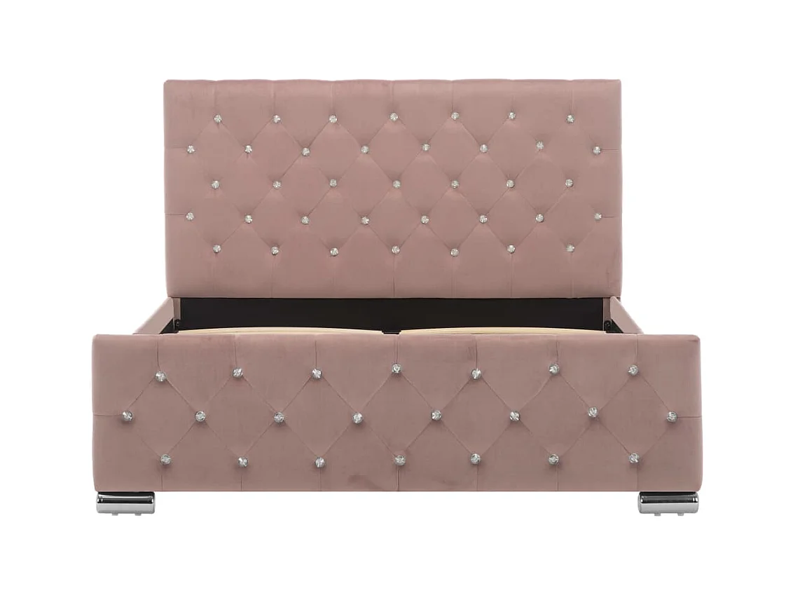 Estructura de cama sin colchón Terciopelo Rosa 120x200 cm