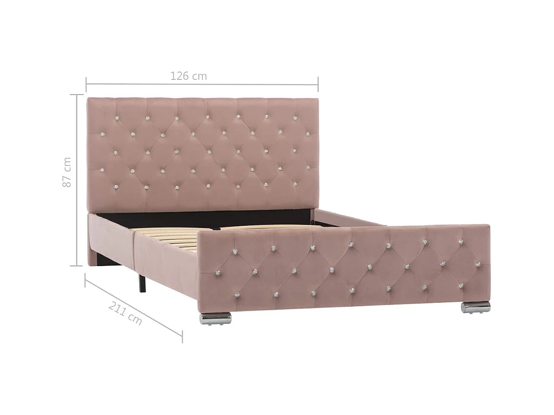 Estructura de cama sin colchón Terciopelo Rosa 120x200 cm