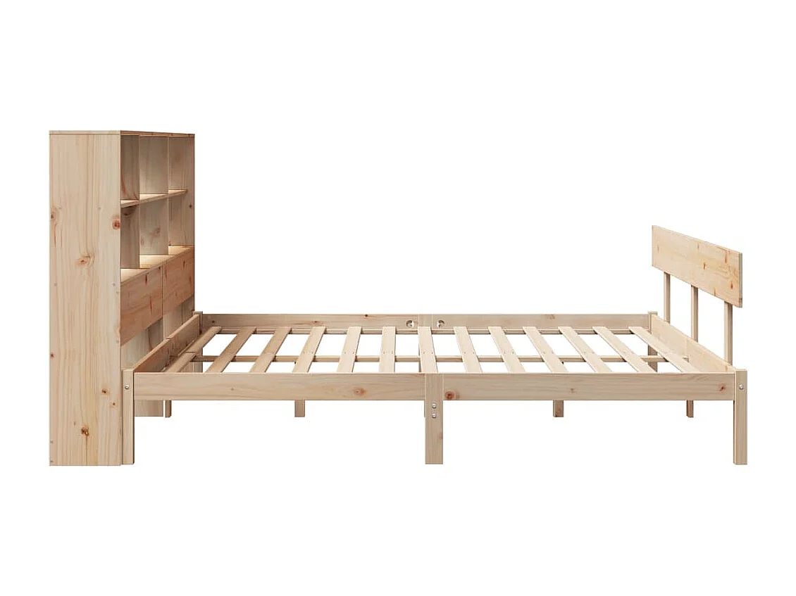 Letto a libreria senza materasso 180x200 cm in legno massello di pino