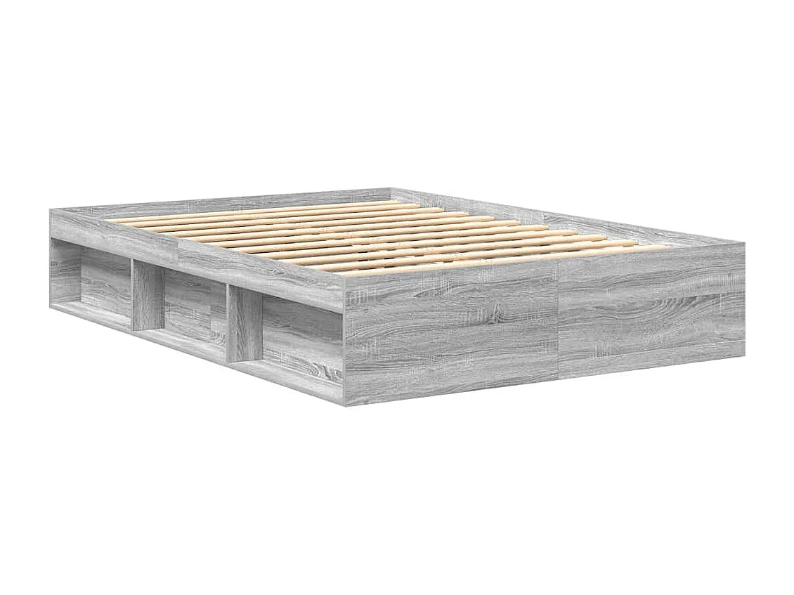 Cadre de lit sans matelas sonoma gris 140x190 cm