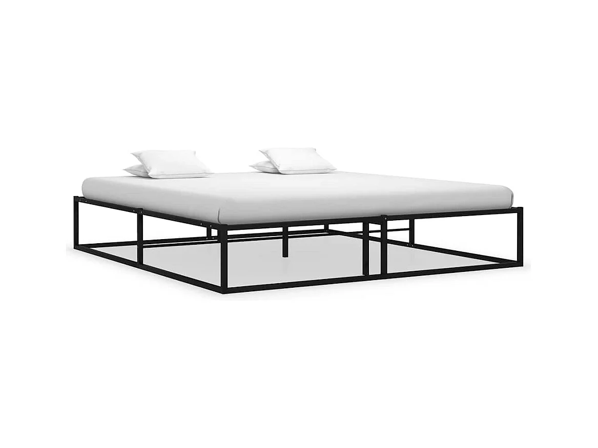 Cadre de lit sans matelas noir métal 180x200 cm