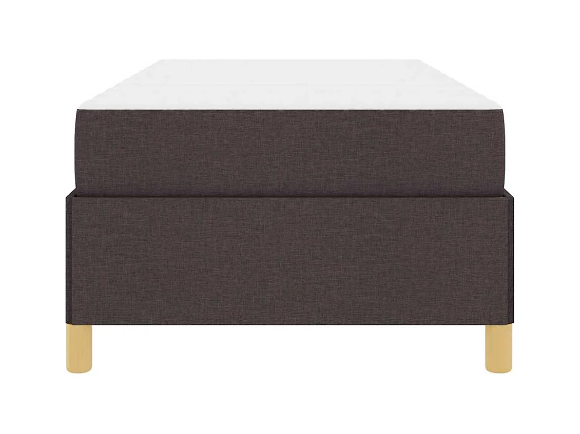 Donkerbruin en wit stoffen boxspringbed van 90 x 200 cm