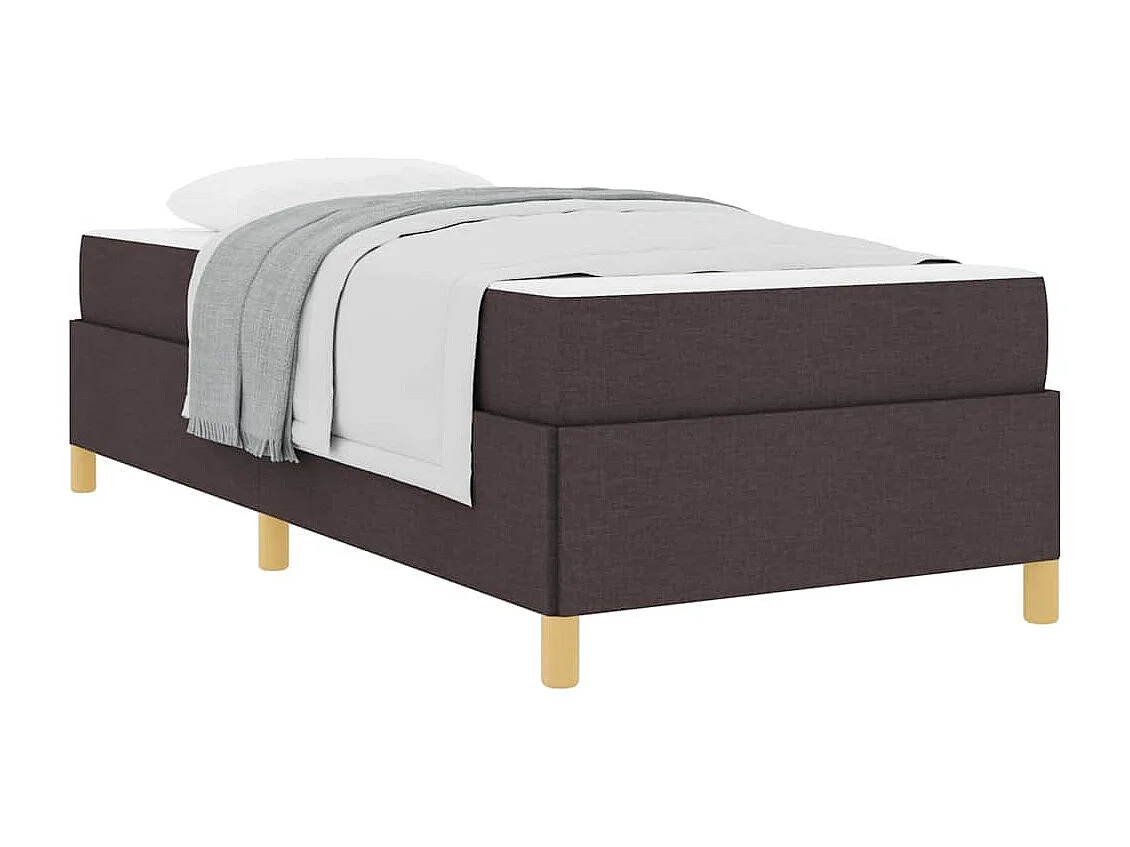 Dunkelbraunes und weißes 90 x 200 cm großes Boxspringbett aus Stoff