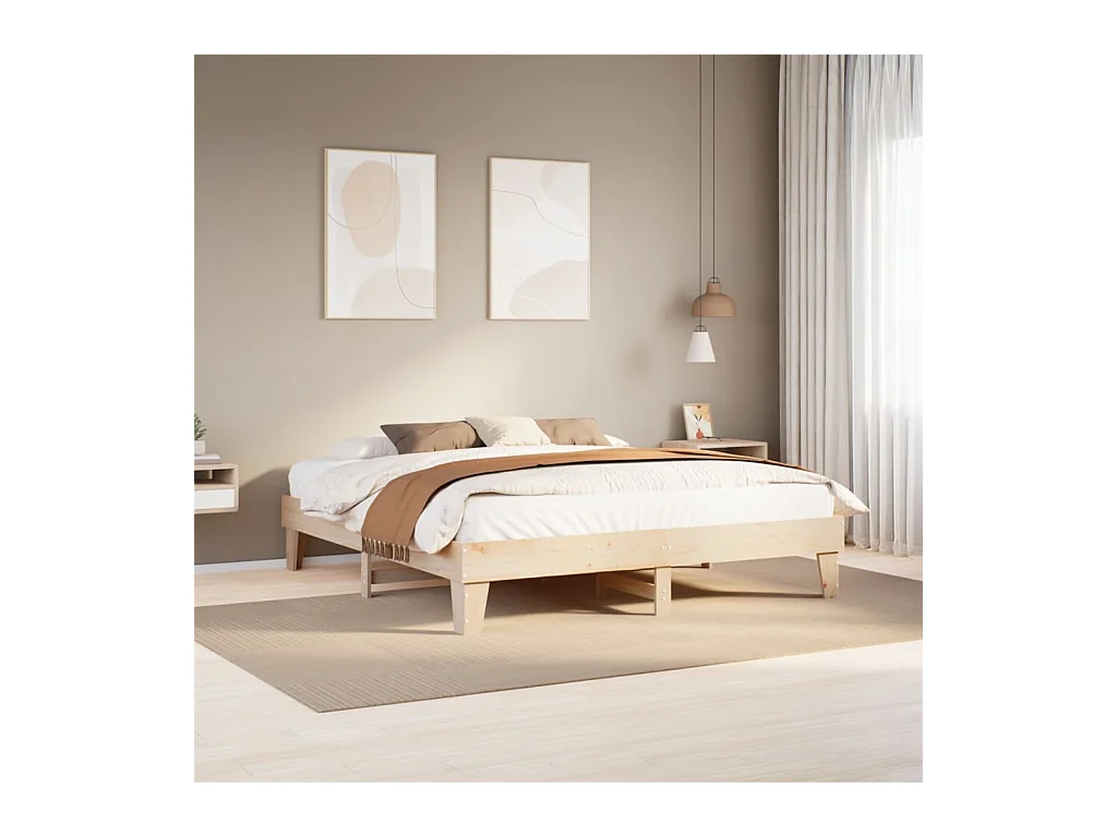 Cadre de lit sans matelas 180x200 cm bois massif de pin