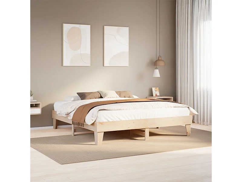 Struttura letto senza materasso 180x200 cm in legno massello di pino