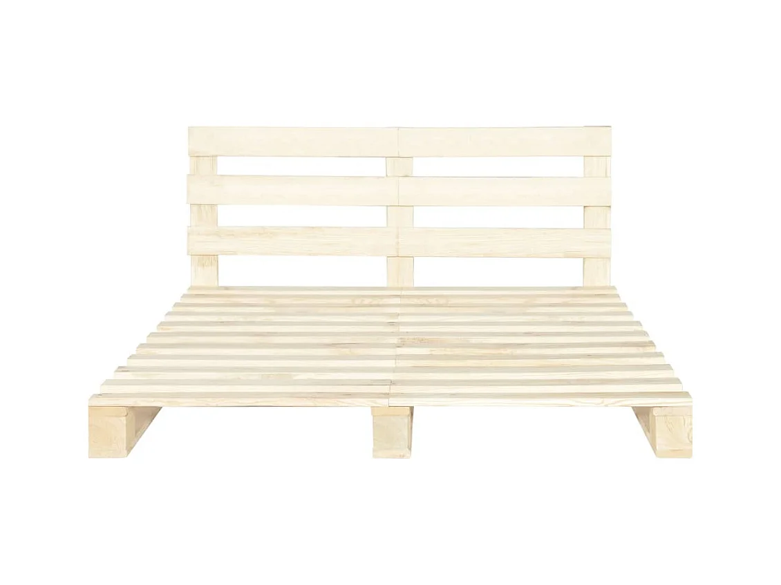 Palletbedframe zonder matras massief grenenhout 200x200 cm