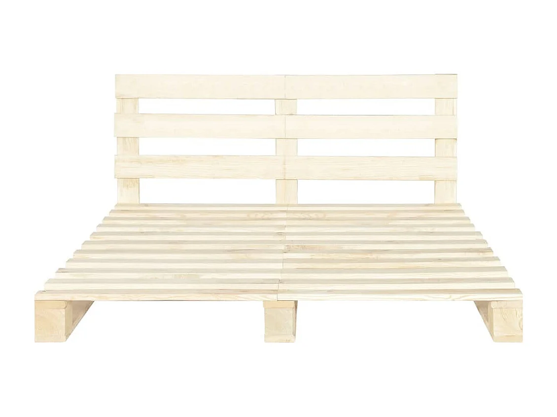 Estructura de cama de palets sin colchón de madera maciza de pino 200x200 cm