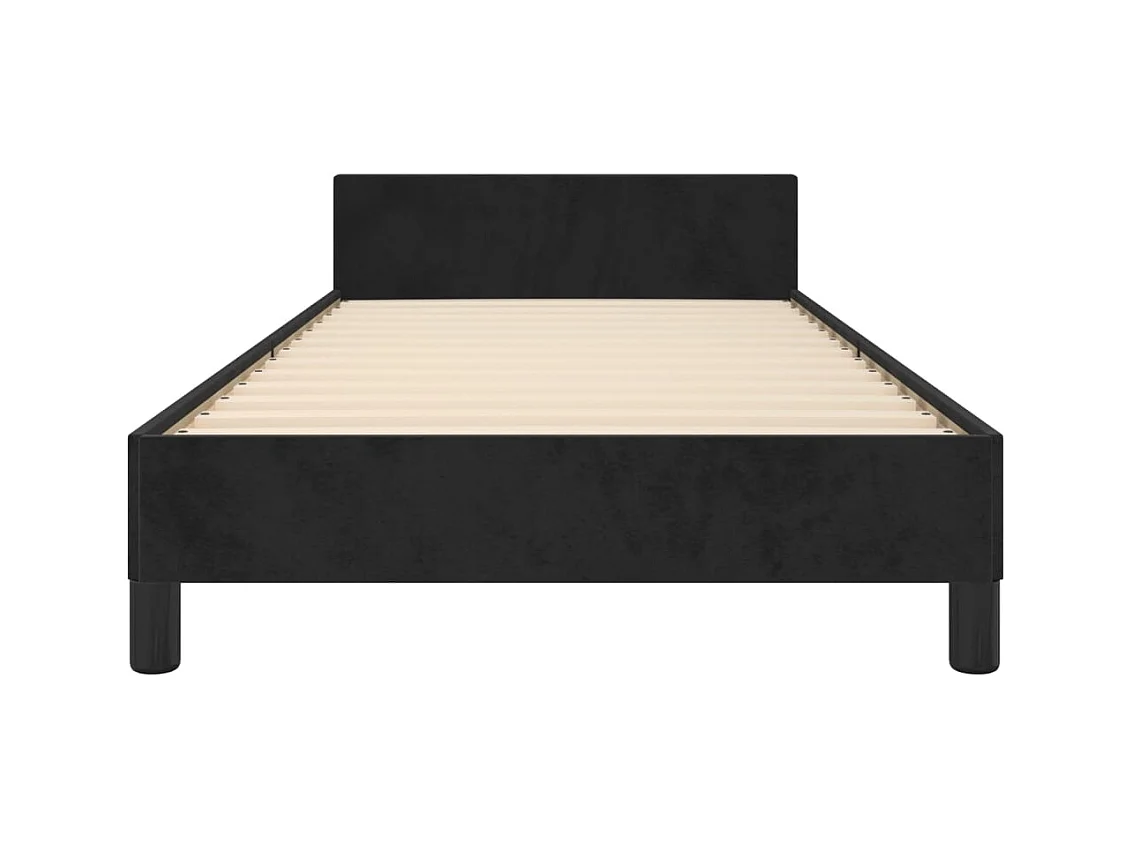 Cadre de lit sans matelas noir 90x190 cm velours
