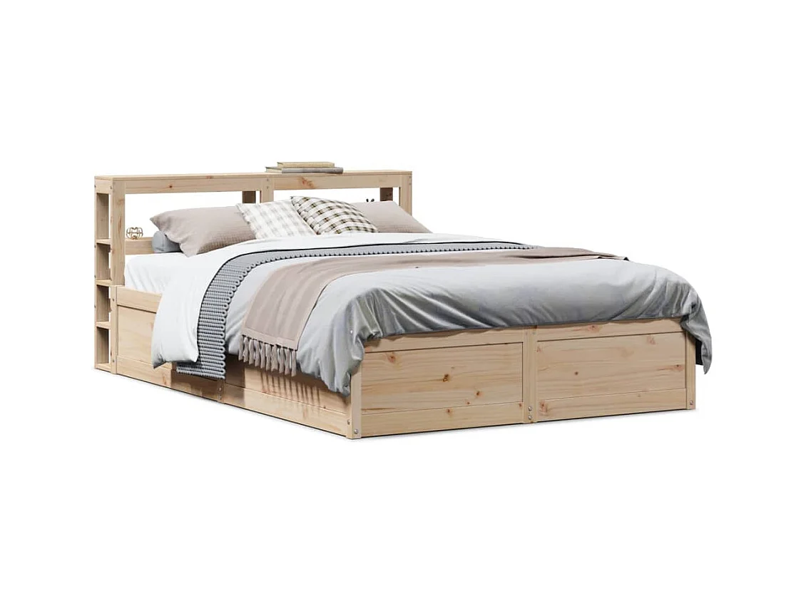 Bedframe met hoofdbord 120x190 cm massief grenenhout