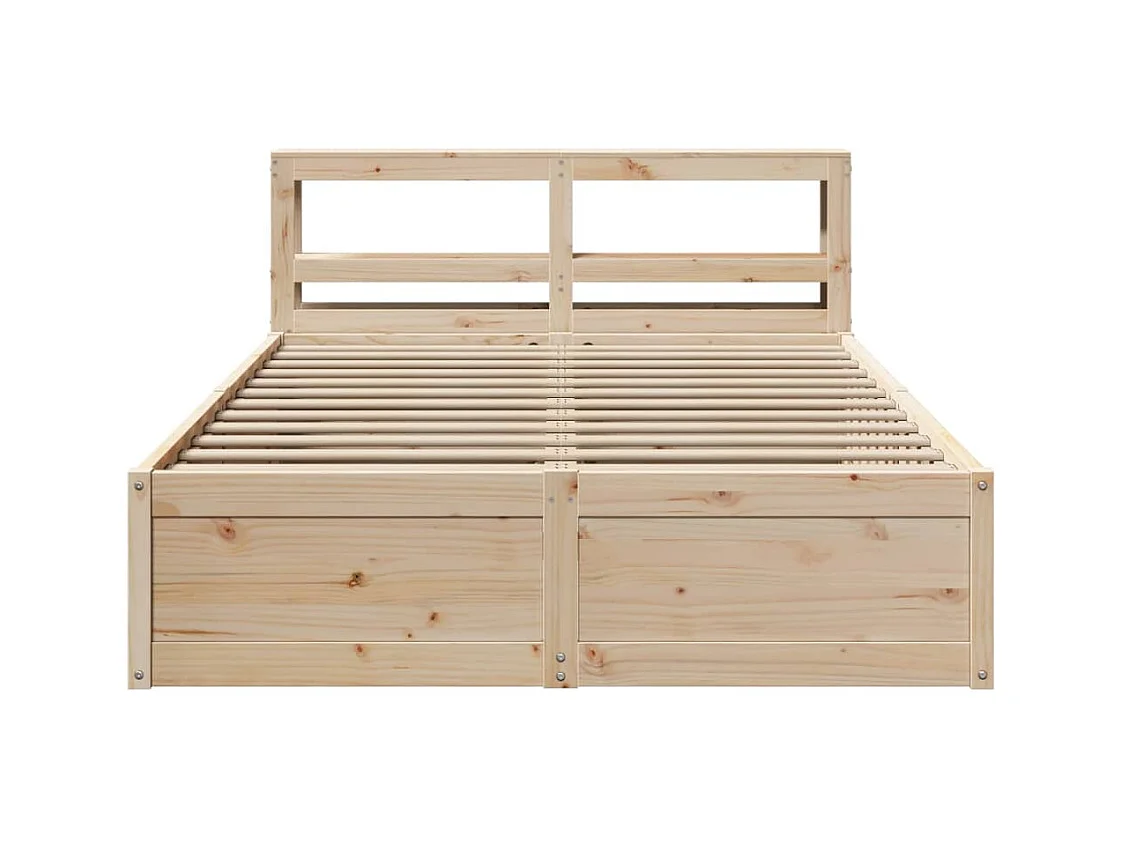 Bedframe met hoofdbord 120x190 cm massief grenenhout