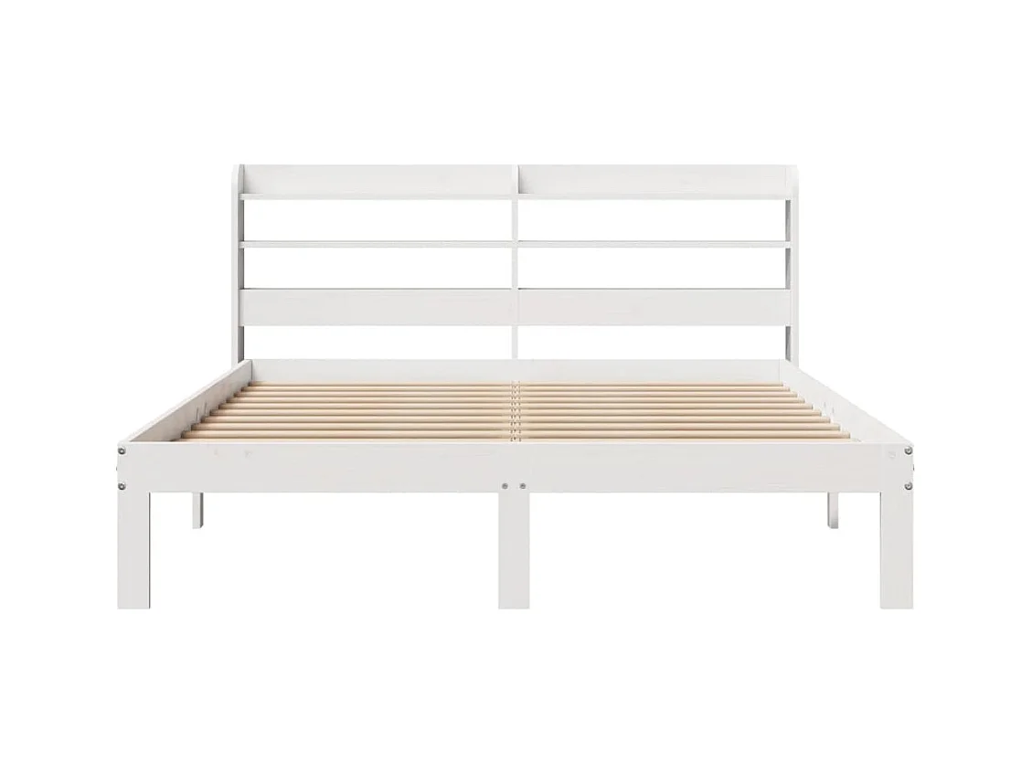 Bedframe met hoofdbord zonder matras wit 150x200 cm