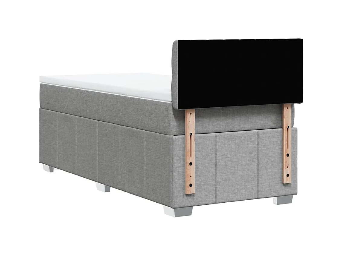 Rete a doghe e materasso Tessuto grigio chiaro 90x190 cm