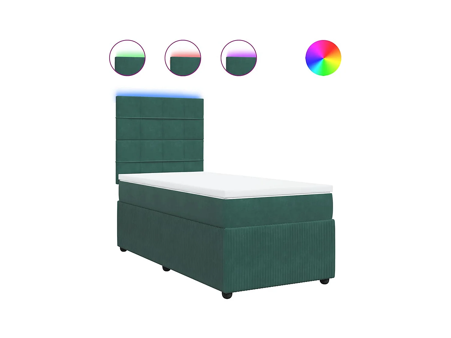 Somier de láminas con colchón Verde oscuro 90x200 cm