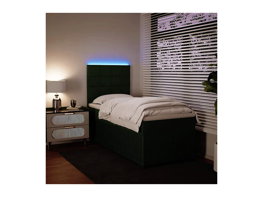 Somier de láminas con colchón Verde oscuro 90x200 cm