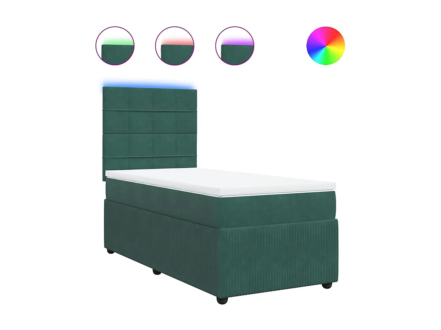 Rete a doghe con materasso Verde scuro 90x200 cm