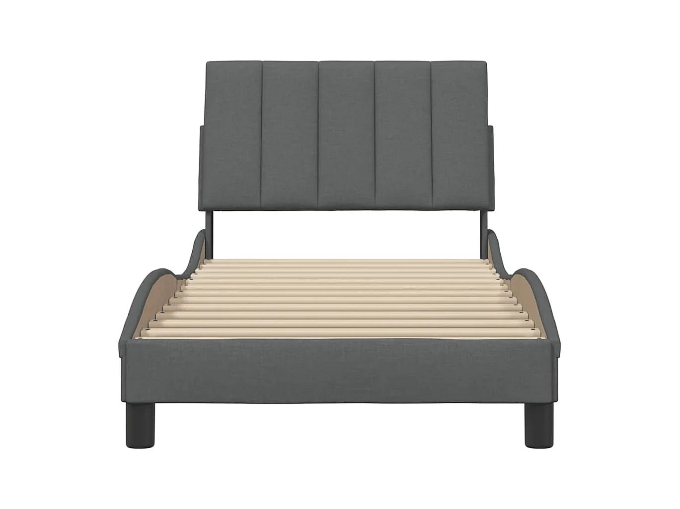 Struttura letto grigio scuro senza materasso 90x190 cm tessuto