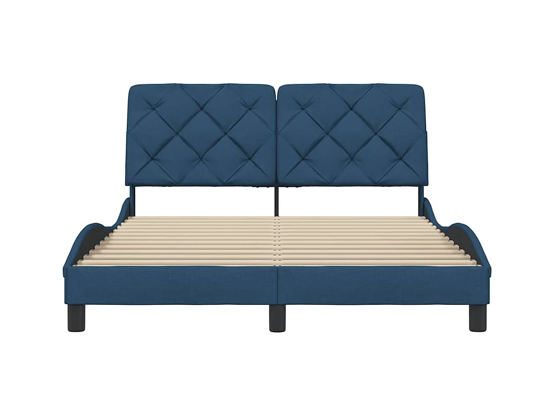 Bedframe zonder matras blauw 140x190 cm stof