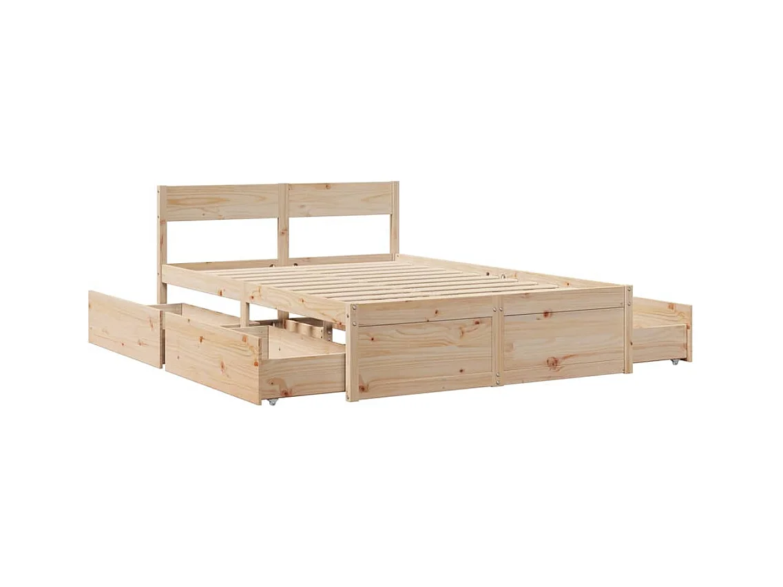 Bedframe zonder matras 140x190 cm massief grenenhout