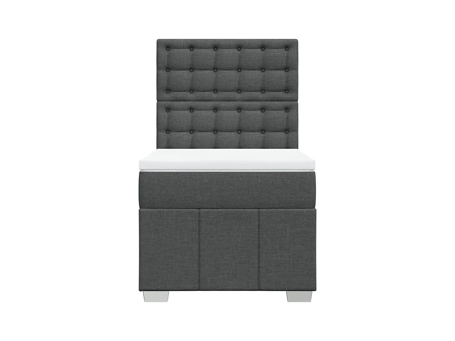 Lattenbodem en matras Donkergrijs 90x190 cm Stof