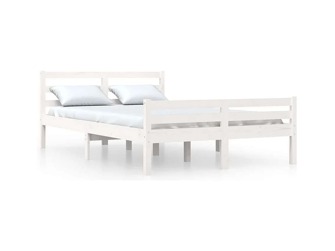 Struttura letto senza materasso in legno massello bianco 140x200 cm