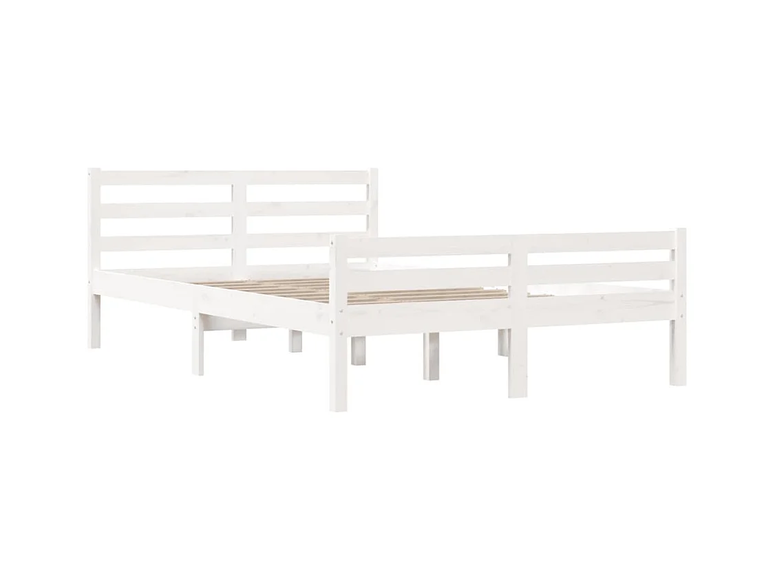 Struttura letto senza materasso in legno massello bianco 140x200 cm
