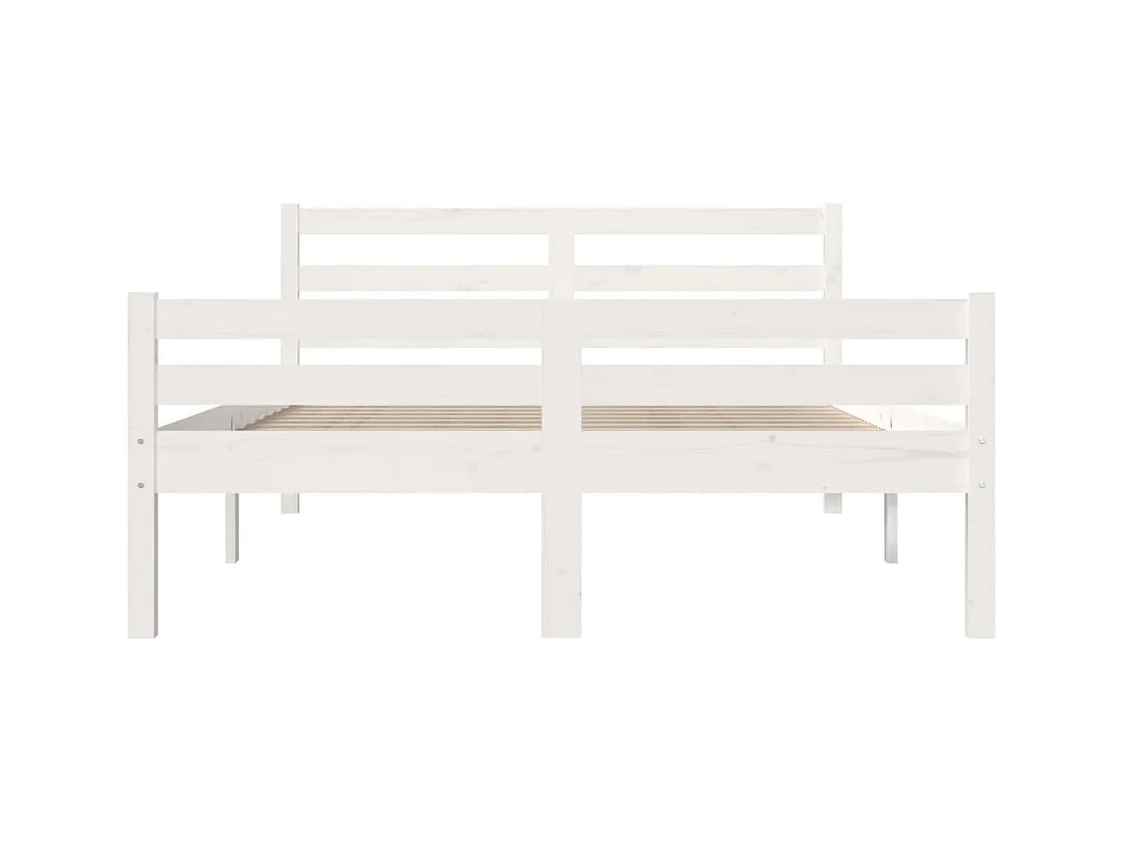 Struttura letto senza materasso in legno massello bianco 140x200 cm