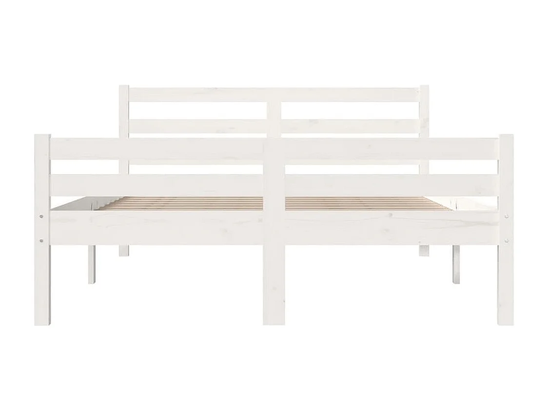 Cadre de lit sans matelas blanc bois massif 140x200 cm