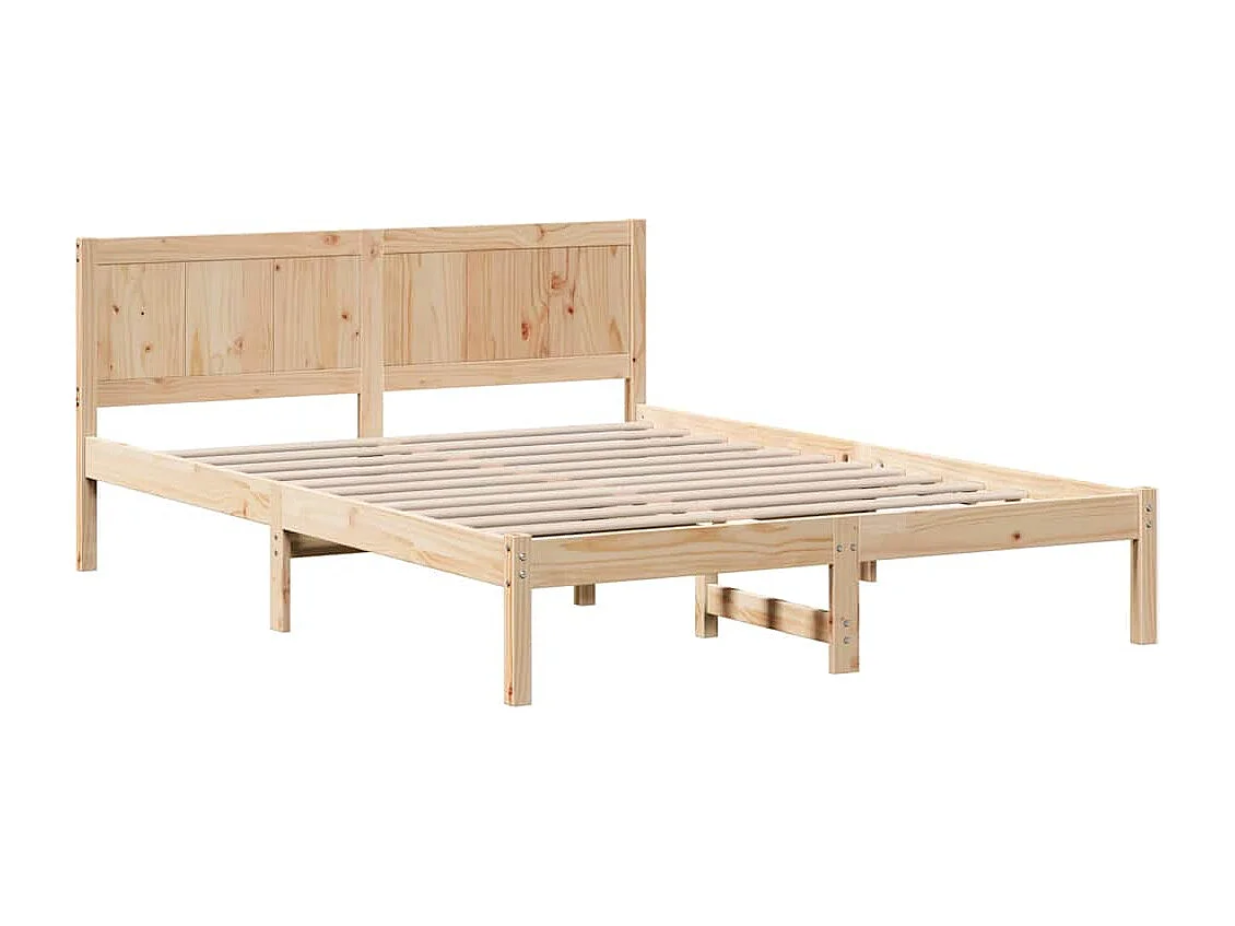 Cadre de lit Marron 150 x 200 cm Bois de pin massif