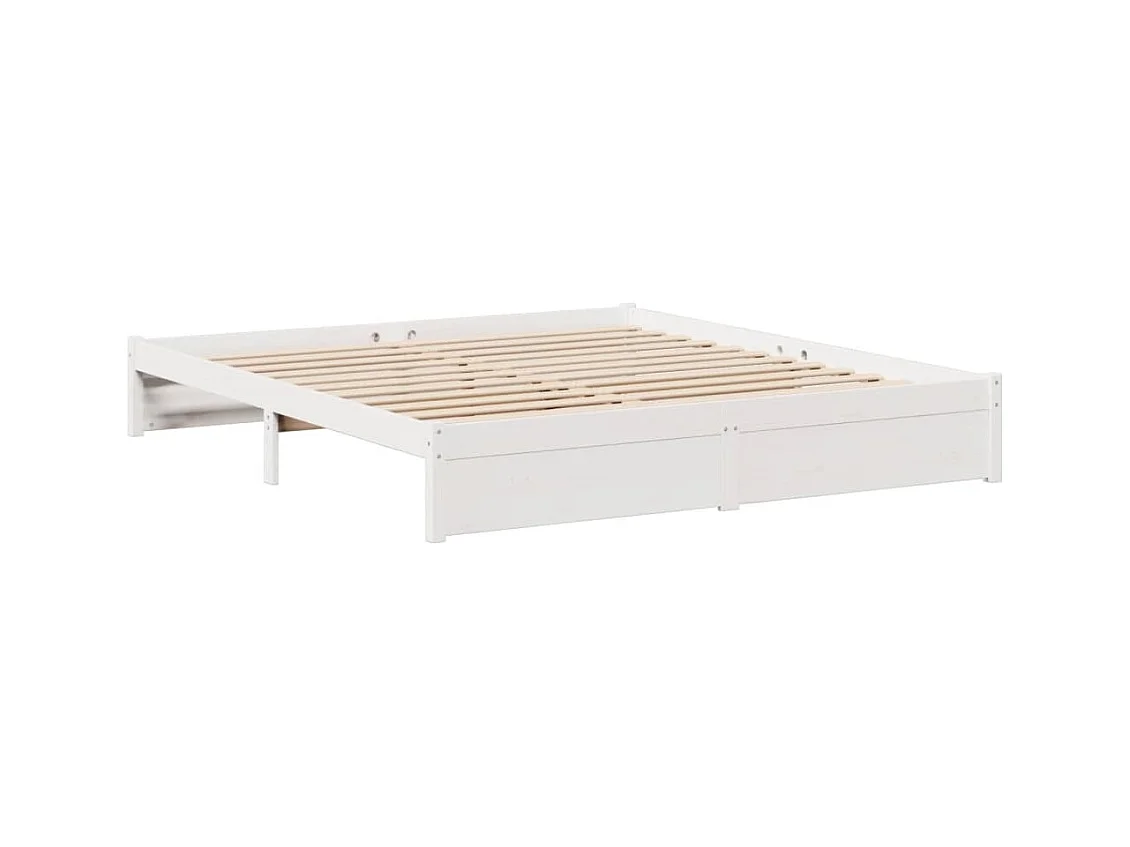 Cama librería blanca sin colchón 180x200 cm madera maciza de pino