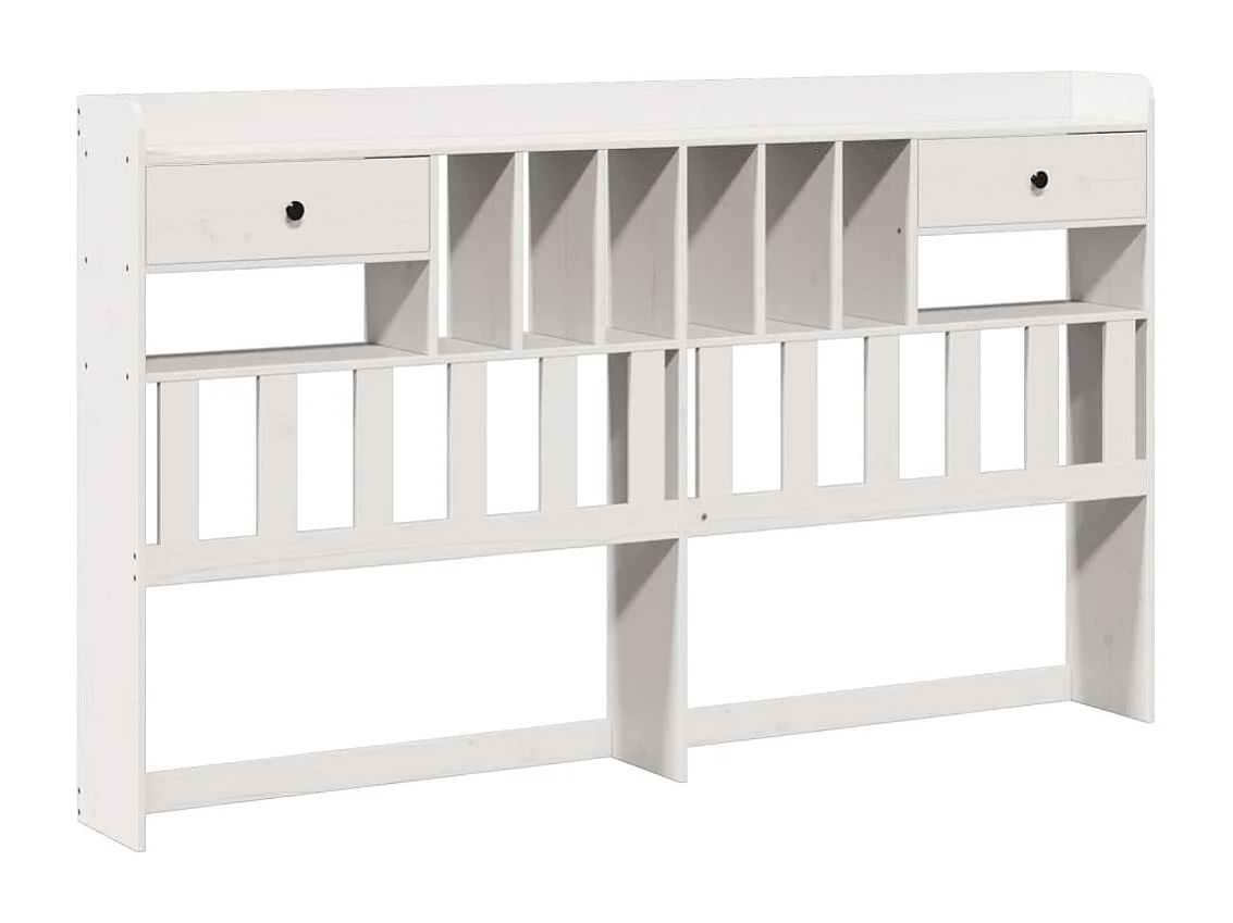 Cama librería blanca sin colchón 180x200 cm madera maciza de pino