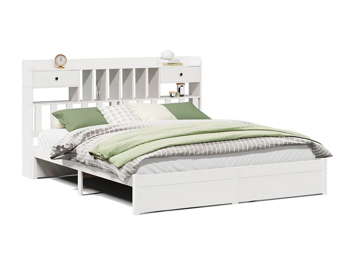 Wit boekenkastbed zonder matras 180x200 cm massief grenenhout