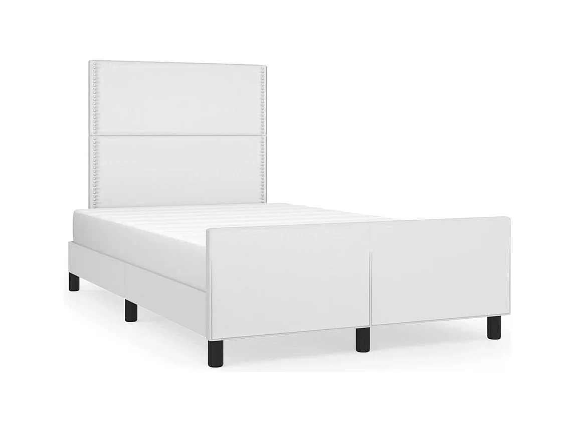 Cadre de lit sans matelas blanc 120x200 cm similicuir