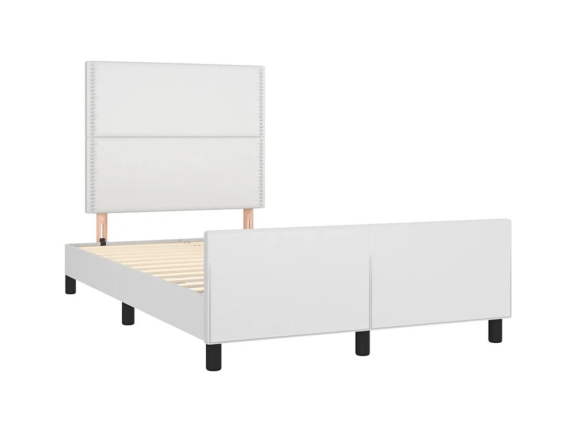 Cadre de lit sans matelas blanc 120x200 cm similicuir