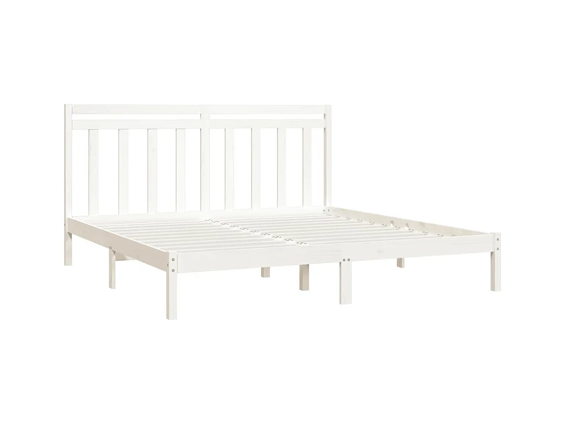 Bedframe zonder matras wit 200x200 cm massief hout