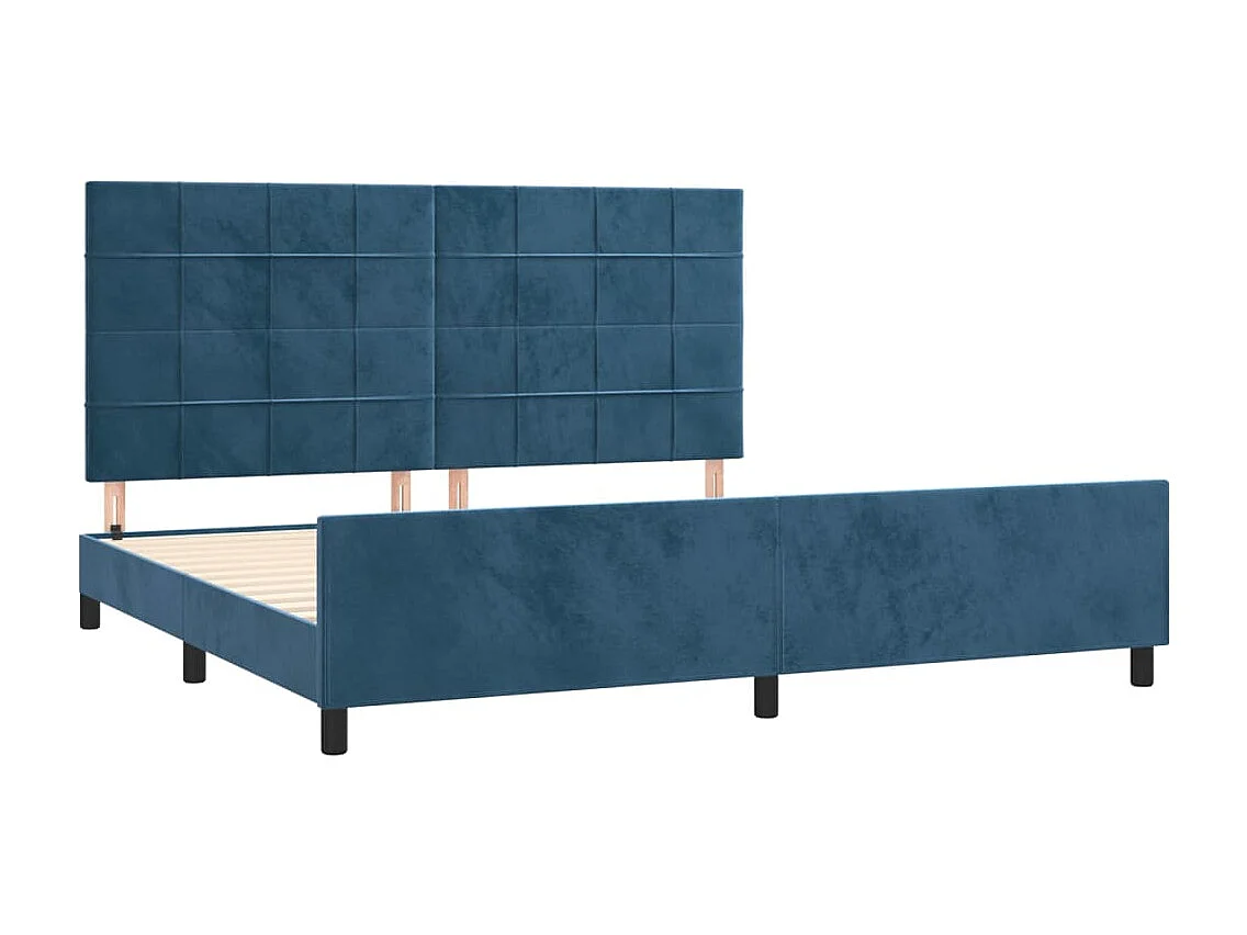 Estructura de cama sin colchón azul oscuro 200x200 cm terciopelo