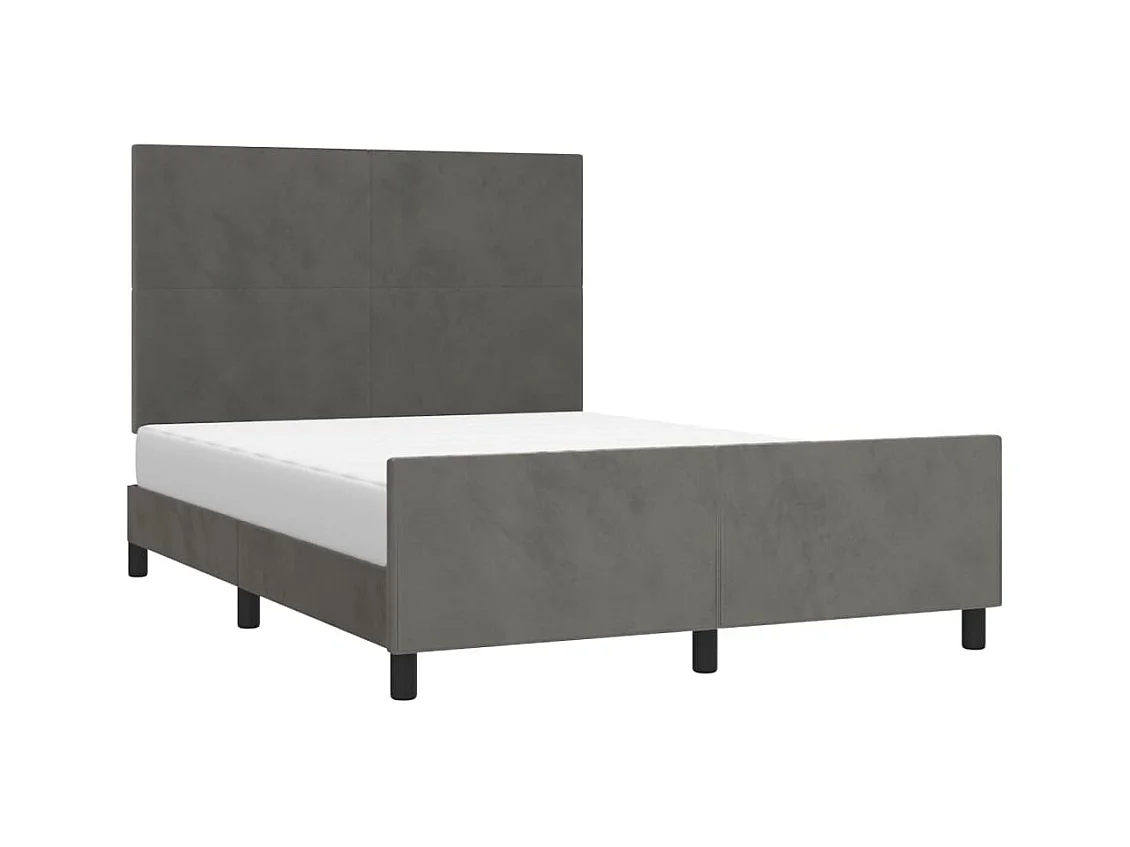 Estructura de cama sin colchón gris oscuro 140x200 cm terciopelo