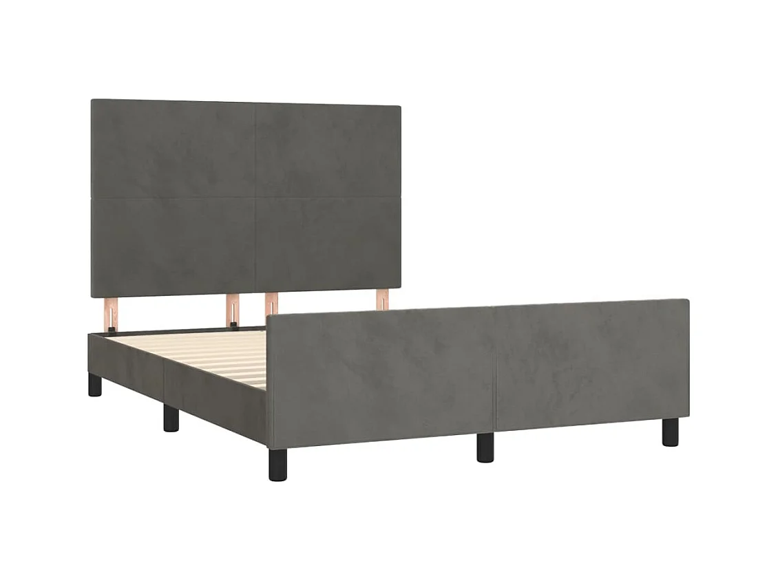 Estructura de cama sin colchón gris oscuro 140x200 cm terciopelo