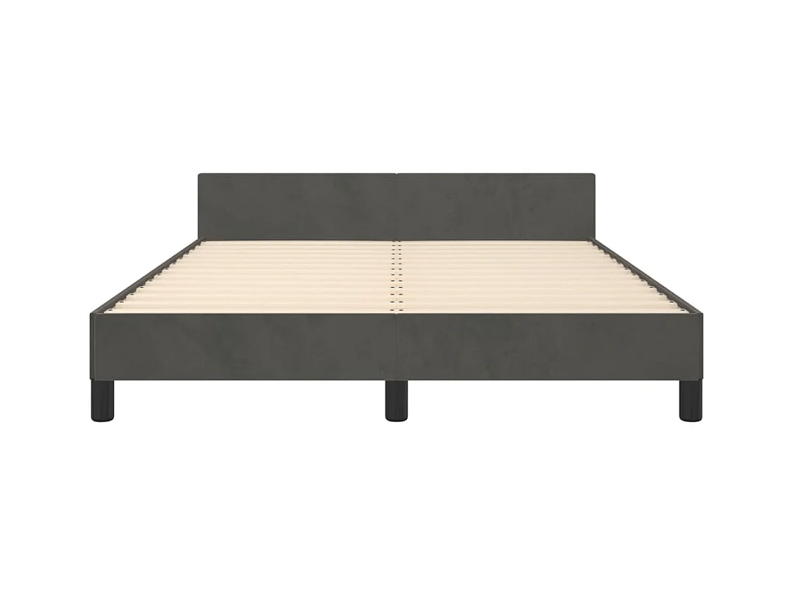 Estructura de cama sin colchón gris oscuro 140x200 cm terciopelo