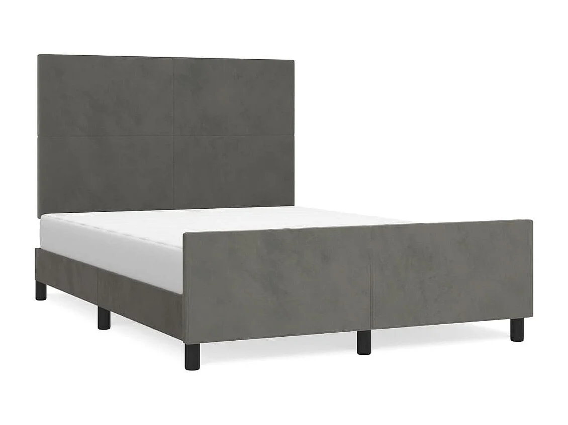 Estructura de cama sin colchón gris oscuro 140x200 cm terciopelo