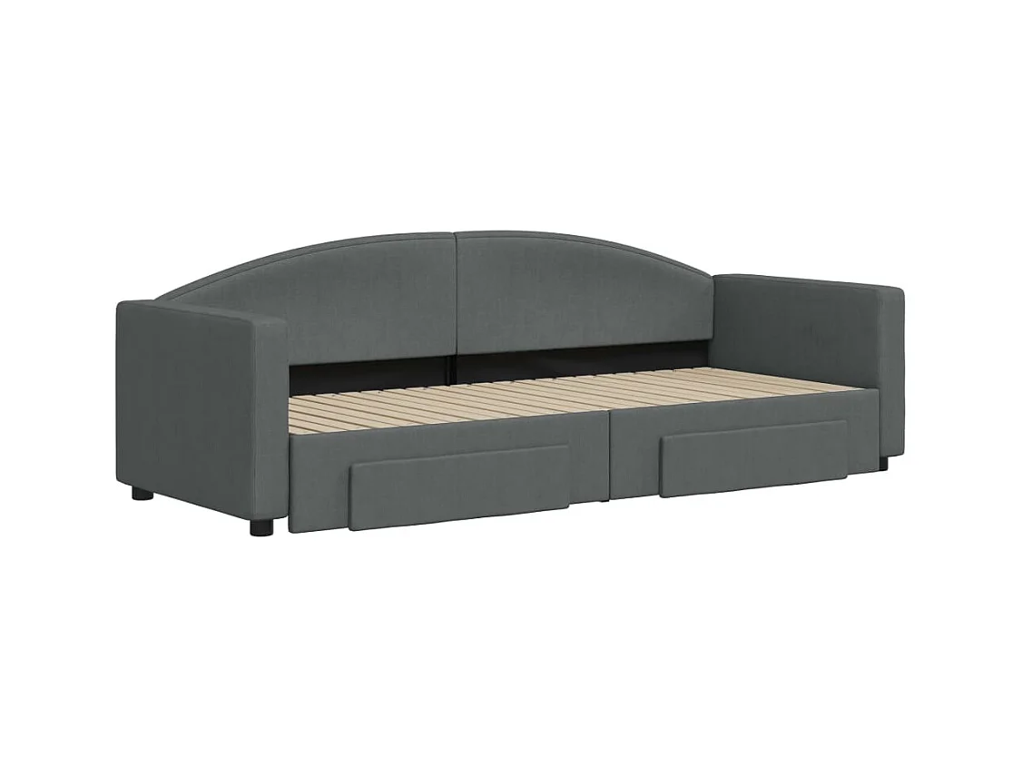 Divano letto con rotelle e cassetti senza materasso 80x200 cm