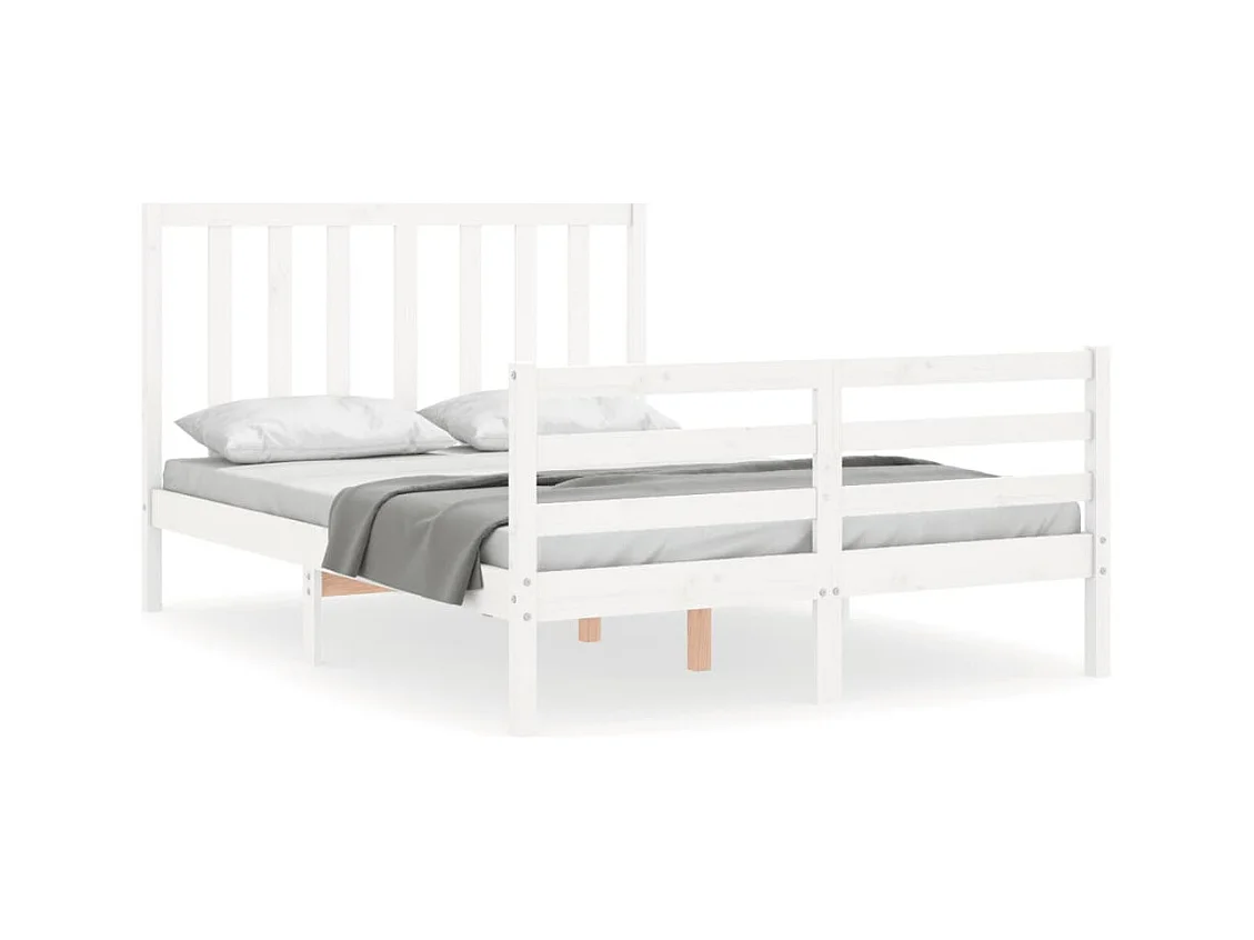 Bedframe zonder matras wit 140x200 cm massief grenenhout