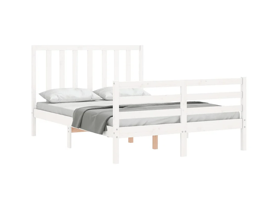 Bedframe zonder matras wit 140x200 cm massief grenenhout