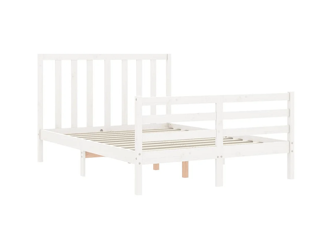 Bedframe zonder matras wit 140x200 cm massief grenenhout