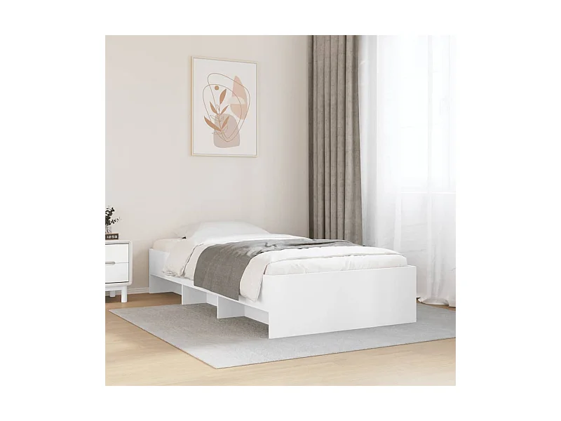 Struttura letto senza materasso bianco 90x190 cm in legno ingegnerizzato