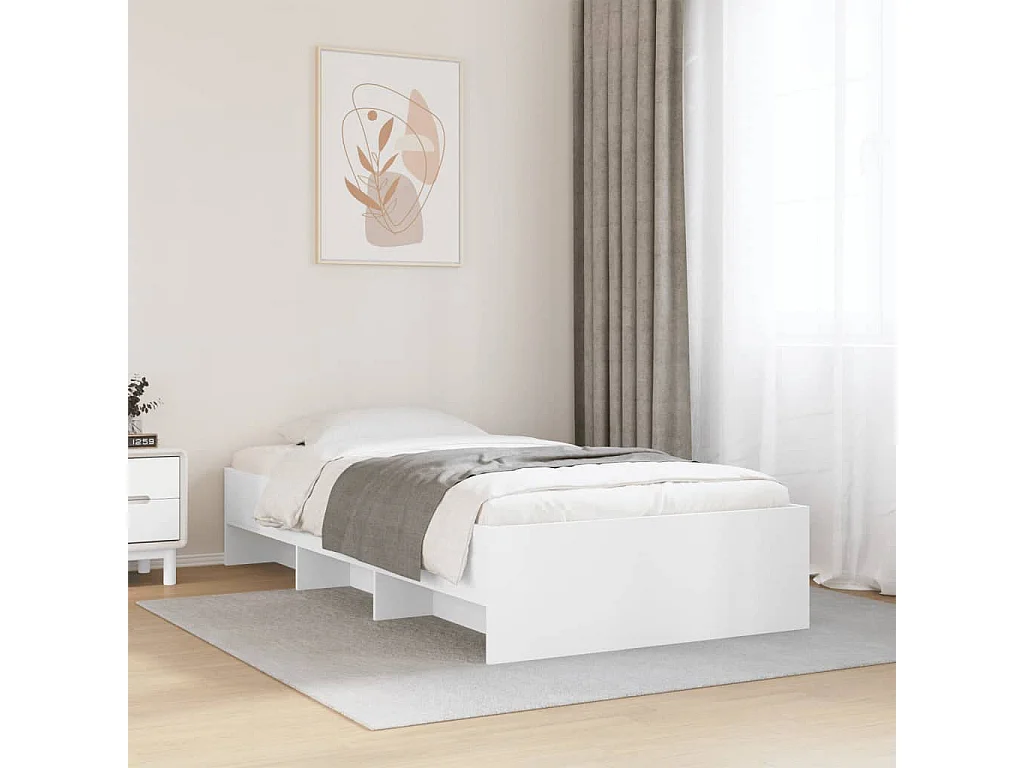 Struttura letto senza materasso bianco 90x190 cm in legno ingegnerizzato