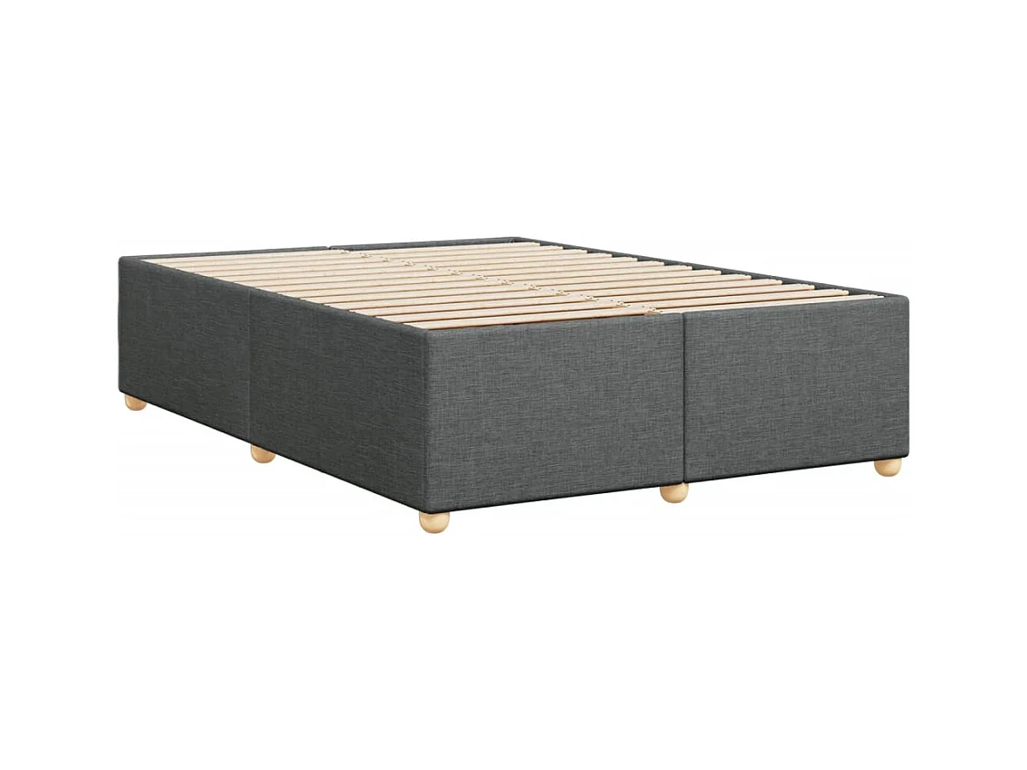 Bedframe zonder matras donkergrijs 140x200 cm stof