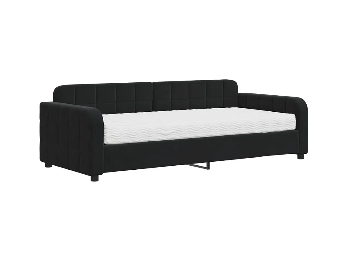 Dagbed met zwarte fluwelen matras 90x200 cm