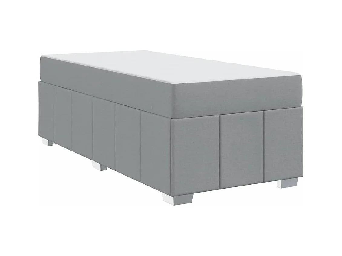 Estructura de cama con colchón Tejido gris claro 80 x 200 cm