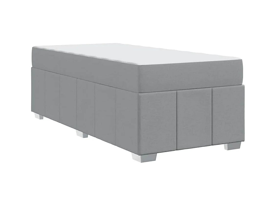 Estructura de cama con colchón Tejido gris claro 80 x 200 cm