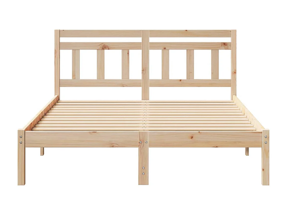 Cadre de lit avec tête de lit Marron Bois massif en pin